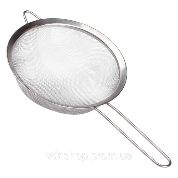 Сито друшляк з ручкою 20 см дрібнокомірчаста сітка з нержавіючої сталі HP-19-13