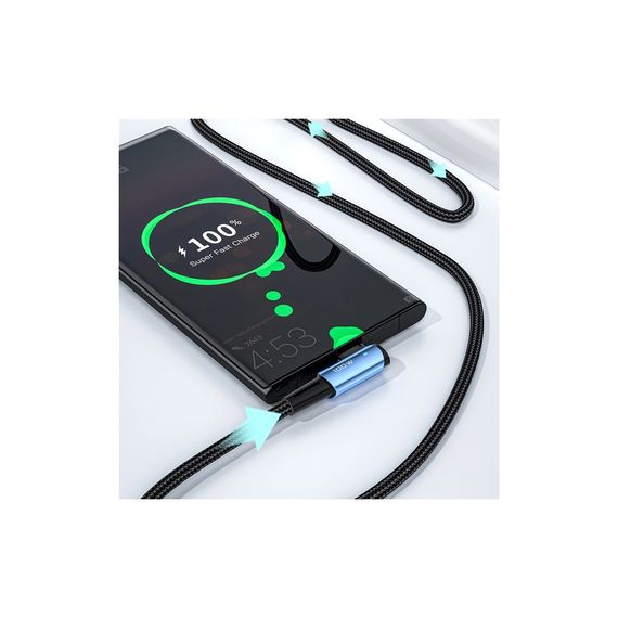 Дата кабель USB-C to USB-C 3.0m 100W 90° corner black Essager (EXCTT1-CGWTC01) | Зображення 1