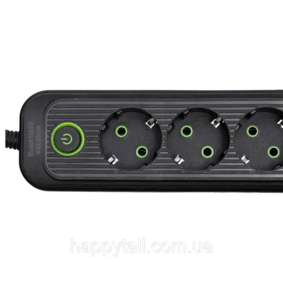 Мережевий фільтр-подовжувач 5 розеток 3xUSB-A 1xUSB-C 3м чорний HP-5-42 | Зображення 2