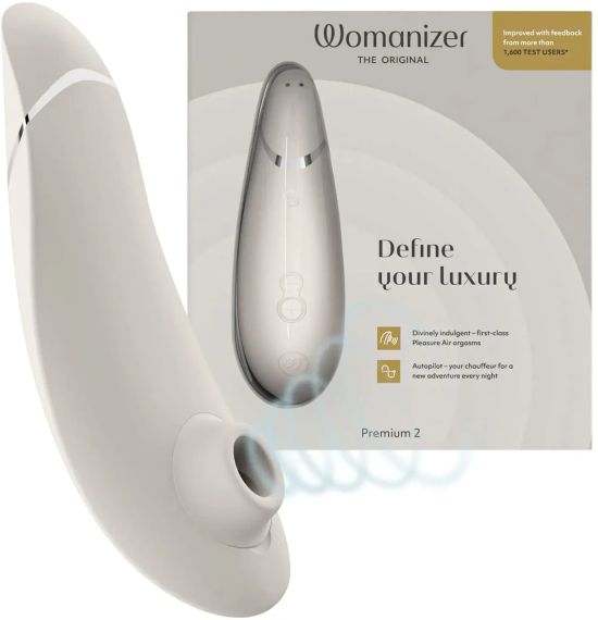 Вакуумний кліторальний стимулятор Womanizer Premium 2 Gray Sex Aura