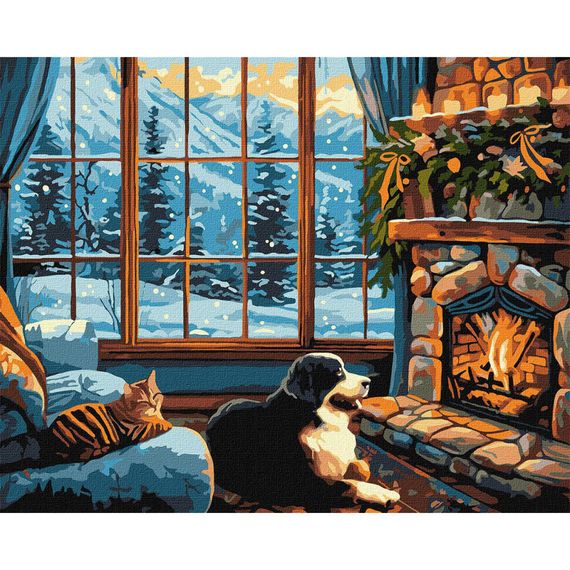 Картина за номерами "Тепло каміна" KHO6667, 40х50 см