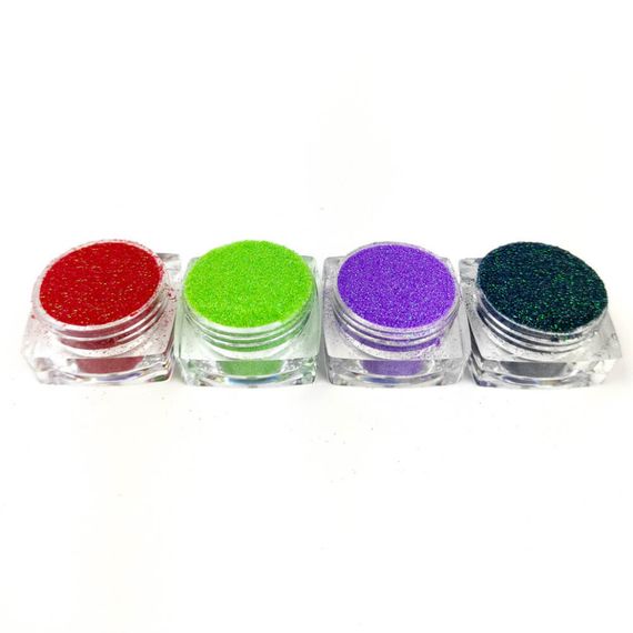 Набір гліттера для біо-тату «Райдужний №4» glitter-set-4x-4, 4 кольори | Зображення 1