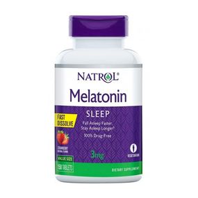 Мелатонін для сну Natrol Melatonin Fast Dissolve 3 mg 150 Tabs Strawberry Flavor