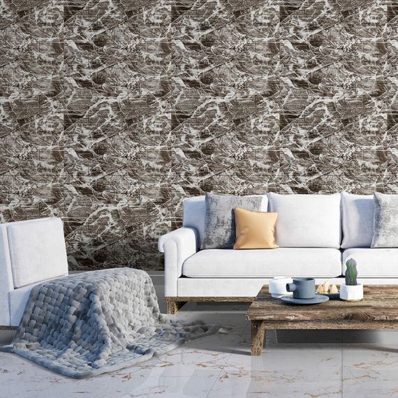 Самоклеюча декоративна 3D панель камінь Сіра рвана цегла700х770х5мм (158) SW-00000487 | Зображення 4