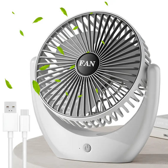 Компактний вентилятор переносний Fan AND, мініохолодження на столі з USB підзаряджанням | Зображення 6