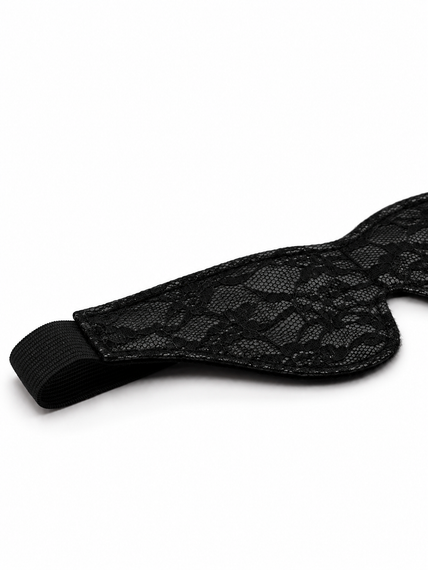 Маска для очей DS Fetish з мереживною обробкою на резинці, чорна Sex Aura | Зображення 1