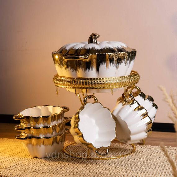 Суповой сервиз на 6 персон супница 2 (л) на подставке с бульонницами 350 (мл) ML152 | Зображення 1