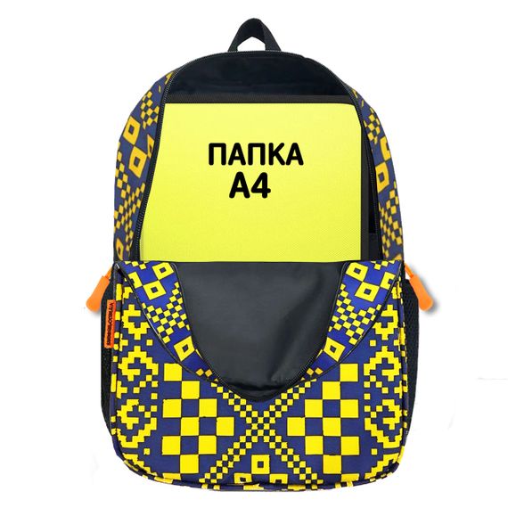 Рюкзак школьный детский 36х27 см с принтом Вышиванка Желто-Голубой (00581) | Зображення 4
