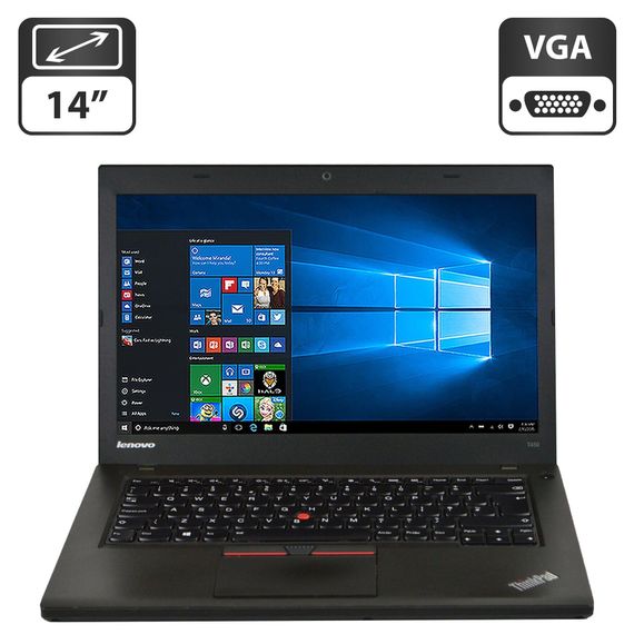 Ноутбук Lenovo ThinkPad T450 / 14" (1600x900) TN / Intel Core i5-5200U (2 (4) ядра по 2.2 - 2.7 GHz) / 4 GB DDR3 / 500 GB HDD / Intel HD Graphics 5500 / WebCam б/у
