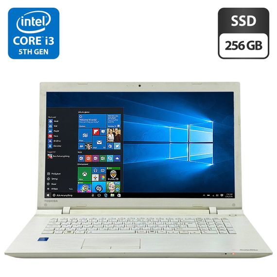 Ноутбук Toshiba Satellite C70 / 17.3" (1600x900) TN / Intel Core i3-5005U (2 (4) ядра по 2.0 GHz) / 8 GB DDR3 / 256 GB SSD / Intel HD Graphics 5500 / WebCam / DVD-ROM / Windows 10 Pro б/у