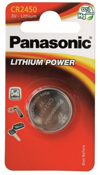 Батарейка Panasonic літієва CR2450 блістер, 1 шт. (CR-2450EL/1B)