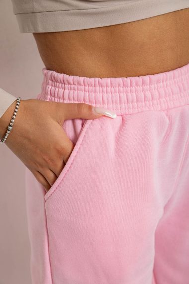 Спортивные штаны женские на флисе, цвет светло-розовый, 238R57828 | Зображення 4