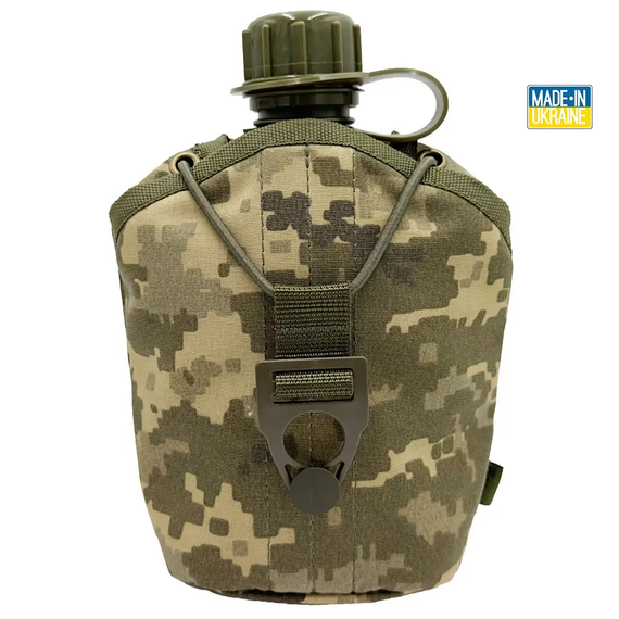 Фляга армійська 1л в чохлі-підсумку Оксфорд 1000 D PU Піксель ММ-14 (фляга тактична польова індивідуальна) | Зображення 3