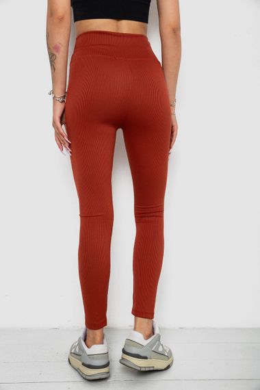Лосины однотонные в рубчик, цвет терракотовый, 238R606 | Зображення 3