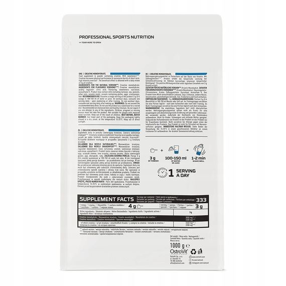 Креатин OstroVit Creatine Monohydrate​​​​​​​ 1000 g (Pure) | Зображення 1