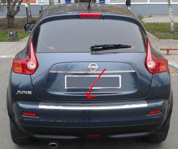 Накладка на задний бампер OmsaLine (нерж) 2014-2023 для Nissan Juke 2010-2019 гг.