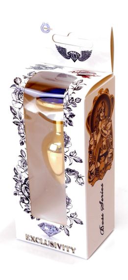 Анальная пробка Boss Series - Jewellery Gold PLUG Dark Blue S, BS6400023 sexstyle | Зображення 6