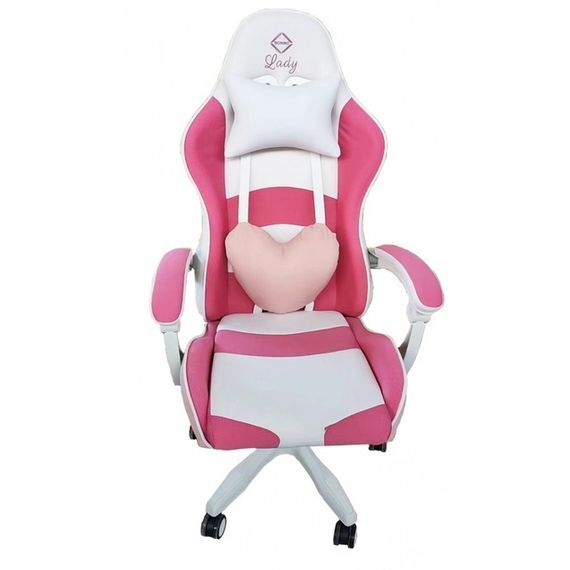 Крісло геймерське Bonro Lady 807 рожево-біле | Зображення 1