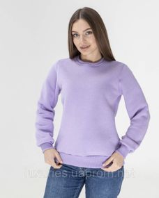 Женская толстовка Свитшот теплая, Свитшот женский с начесом, Свитшот женский - украинское суперкачество Сиреневый, XL