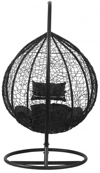 Подвесное кресло-качалка кокон Bonro Бонро 329XL (черно-серое) (46000013) | Зображення 2