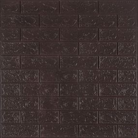 3D панель самоклеюча цегла Чорний шоколад 700х770х3мм (018-3) SW-00000543