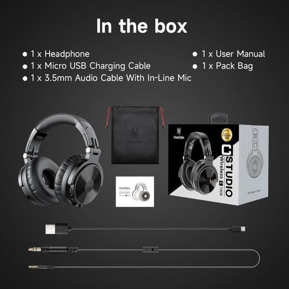 Гарнітура OneOdio Studio Pro C, Bluetooth+3,5мм, Black | Зображення 5