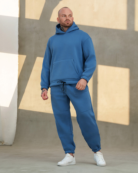 Костюм оверсайз зима премиум синий S | Зображення 3