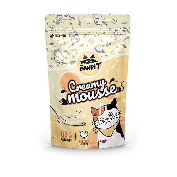 Жидкое лакомство для котов со вкусом курицы Mr. Bandit Creamy Mousse, 6 шт х 10 гр