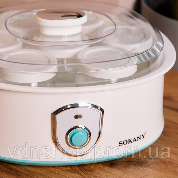 Йогуртница электрическая на 7 баночек по 180 (мл) аппарат для приготовления йогурта 20 Вт йогуртница с таймером для дома SK2304 | Зображення 7