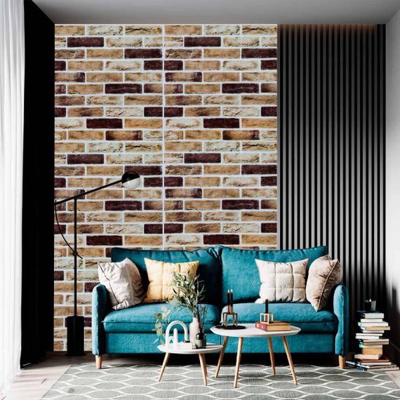 Самоклеюча 3D панель під цеглу клінкер пісочний 700x700x5мм (415) SW-00000770 | Зображення 2