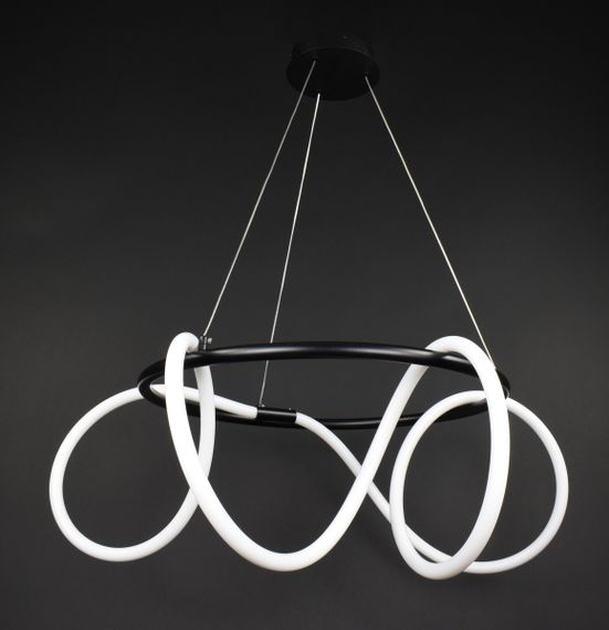 Люстра світлодіодна підвісна LED світильник для квартири на стелю лед 27739 Чорний 50-150х80х80 см. | Зображення 6