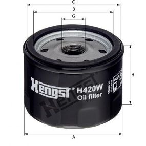 Фильтр масляный Ford Connect 1.0 EcoBoost 13-, Hengst, H420W,