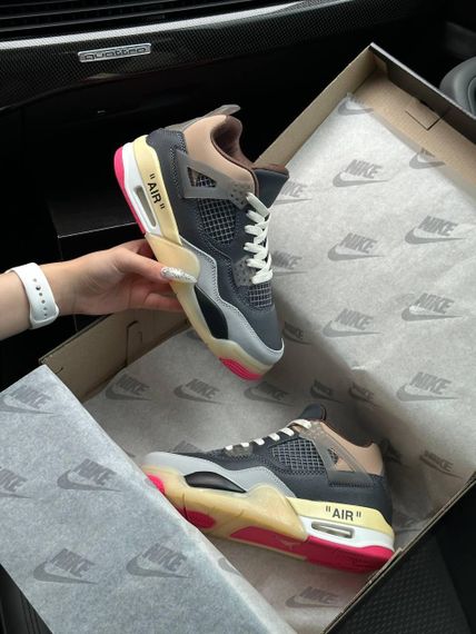 Жіночі кросівки Air Jordan 4 x Off-White Grey Pink, В'єтнам, весна/літо/осінь 38 | Зображення 9