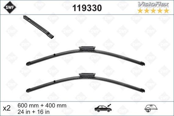 Щетки стеклоочистителя 600 400mm Renault Megane III Citroen DS3 119330 | Зображення 5