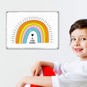 Металлическая табличка Be a kind rainbow 26х18,5 см (MET_20J033_WH)