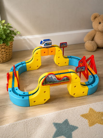 Магнитный конструктор поезд Magnetic DIY Rail Car / Детский конструктор 22 детали / Магнитная железная дорога для детей | Зображення 2