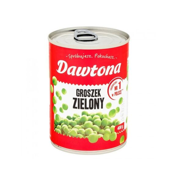 Горошек зеленый консервированный 400г Польша Dawtona