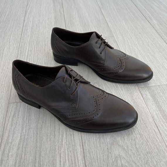 Кожаные коричневые туфли IKOS 41 44 размер | Зображення 1