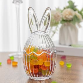 Цукерниця з кришкою Ребристий Кролик 8х8х17см