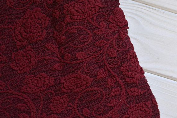 Жакардові чохли на стільці Roza зі спідницею Бордові | Зображення 1