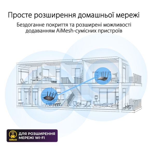 Маршрутизатор ASUS RT-AX57 AX3000 4xGE LAN 1xGE WAN WPA3 MU-MIMO OFDMA MESH (90IG06Z0-MO3C00) | Зображення 4