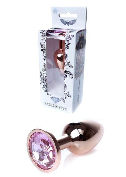 Анальний плаг S з рожевим каменем Boss of toys Jewellery