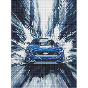 Алмазна мозаїка "Синій мустанг" ©art_selena_ua AMO8249, 30х40 см