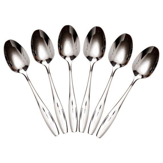 Набір столових ложок 6 штук з нержавіючої сталі 20 (см) Срібло HP-8-17
