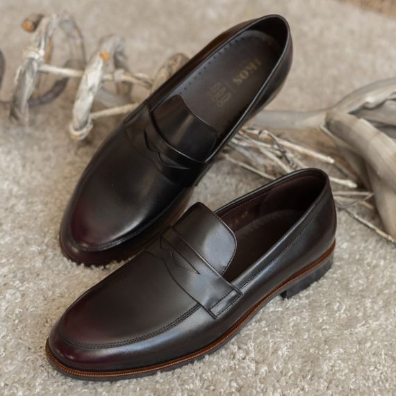 Бордові пенні - лофери 44 розмір туфлі