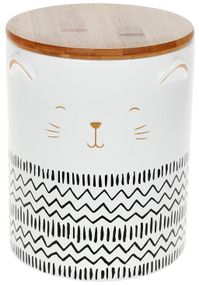Банка "The Cat" для сипучих продуктів 1200мл, біла кераміка