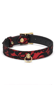 Чокер с кольцом для поводка Liebe Seele Victorian Garden Choker Красно-черный One Size