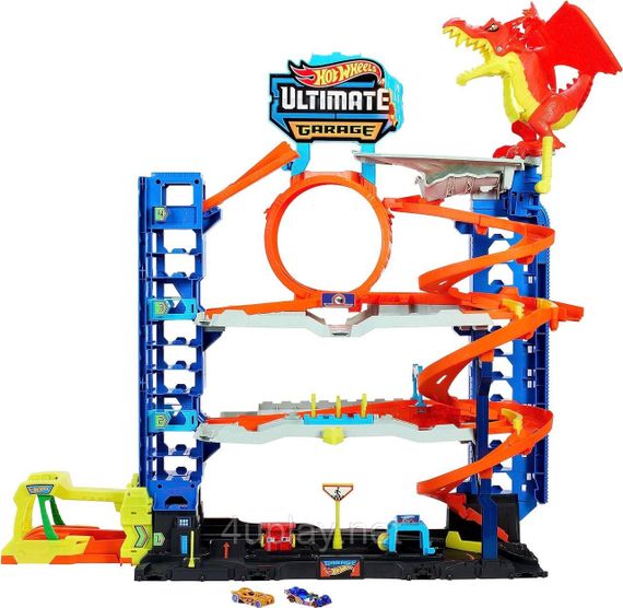 Игровой набор Hot Wheels City Ultimate Garage Хот Вилс Сити Легендарный Гараж с Драконом, лифтом, треком