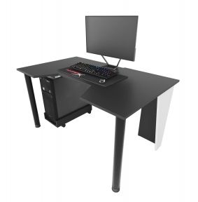 Стол геймерский ZEUS GAMER-2 черныйбелый бок