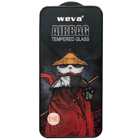 Захисне 2.5D скло Weva AirBag (тех.пак) для Apple iPhone 15 / 16 (6.1") Чорний